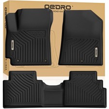 OEDRO Floor Mats for 2020-2026 Kia Soul, Black TPE All-Weather 1st 2nd Row