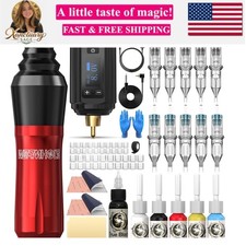 Gun, Complete Professional Wireless Tattoo Kit with Rotary Tattoo Pen, Tattoo...