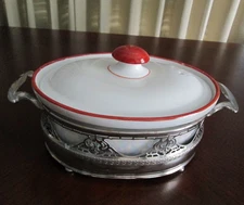 Royal Rochester Hand Painted Baking Dish-Fraunfelter China Dish - 8.5" Wide