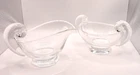 Vintage Signed Steuben Crystal Snail Scroll Creamer & Sugar - Set