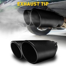 Car Black Round Accessories Steel Stainless Rear Muffler Tip Tail Exhaust Pipe