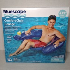Bluescape Inflatable Comfort Chair Lounge Pool Float Blue Age 14 Up