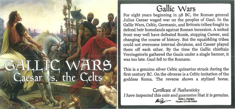 Moneda Quinario Celta Rara - Losa NGC - Antigua Galia c. 60-50 aC Foto 3 de 3