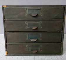 Vintage wooden tabletop filing cabinet drawers The Victory