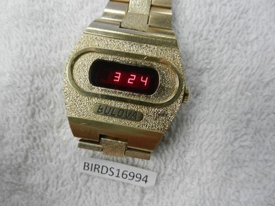 1974 BULOVA RED LED WRISTWATCH N4 BIG BLOCK