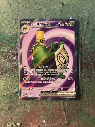 Sinistcha ex - 189/167 - Pokemon Twilight Masquerade Full Art Ultra Rare NM