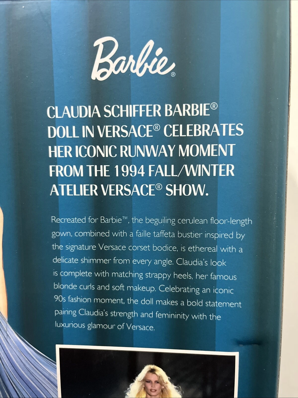 NUOVO**Mattel Barbie Signature Supermodel Claudia Schiffer in Versace abito bambola