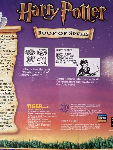 Harry Potter Book of Spells Game Tiger 2001 Vtg NOS Chamber Of Secrets - Picture 8 of 11