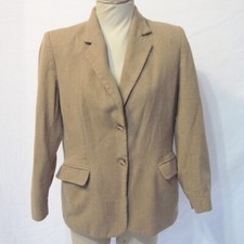 Pendleton Womens Blazer Size 10 Jacket 100% Virgin Wool Tan Brown Made in USA