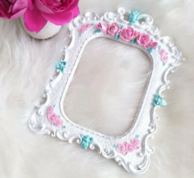 MOULE SILICONE CADRE Photo Miroir 12cm Baroque pour Plâtre Argile Savon Résine EUR 21,60 - FR