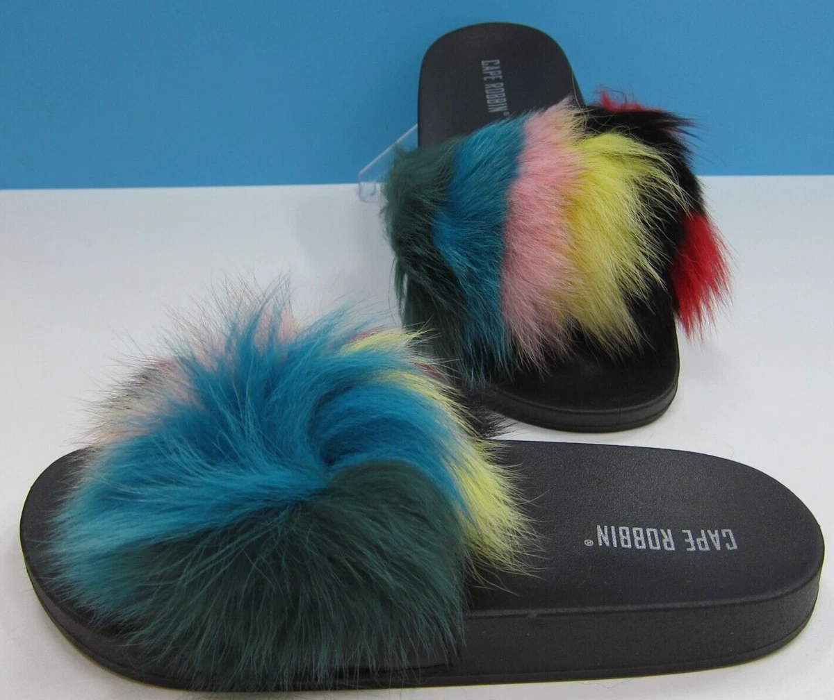 Cape robbin fur slides cheap