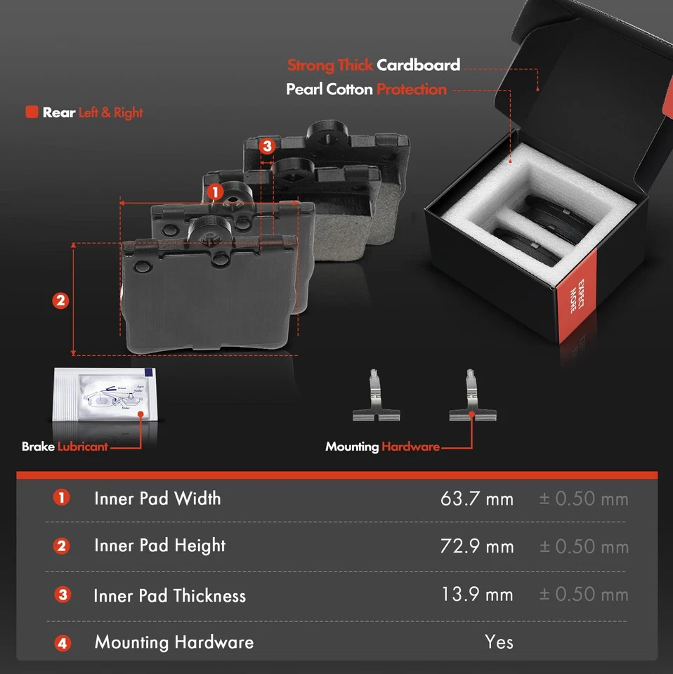 Rotor y pastilla de freno de disco lateral trasero + pinza para Mercedes-Benz C230 C280 SLK230 Foto 3 de 4