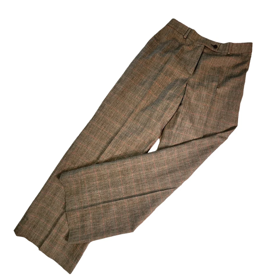 Pantalones para mujer Incotex Venezia 1951 talla 44 alta comodidad marrón a cuadros lana virgen Foto 2 de 4