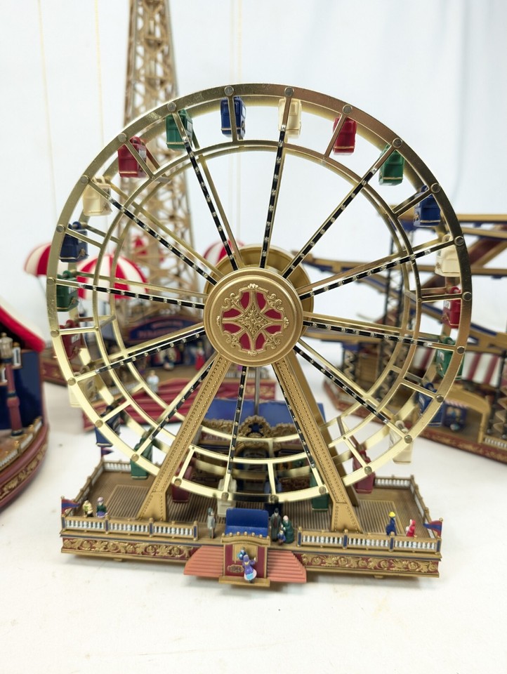 Mr Christmas Lot Gold Label Roller Coaster Circus Parachute Ride Ferris