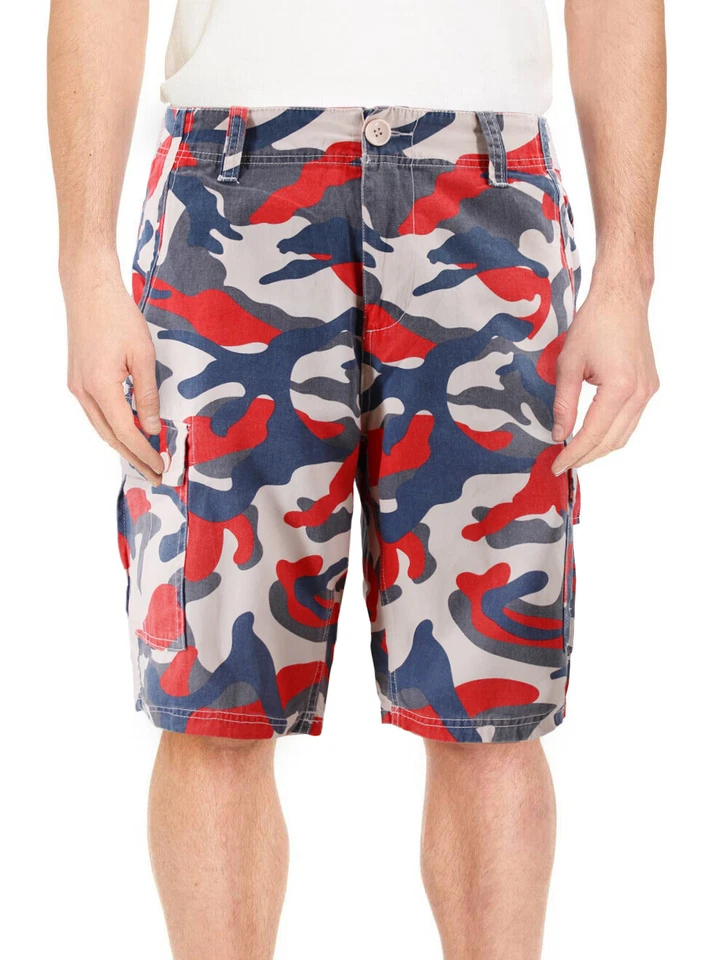 Men's Classic Camouflage Multi Pocket Cotton Camo Army Utility Cargo Shorts - Image 2 of 4