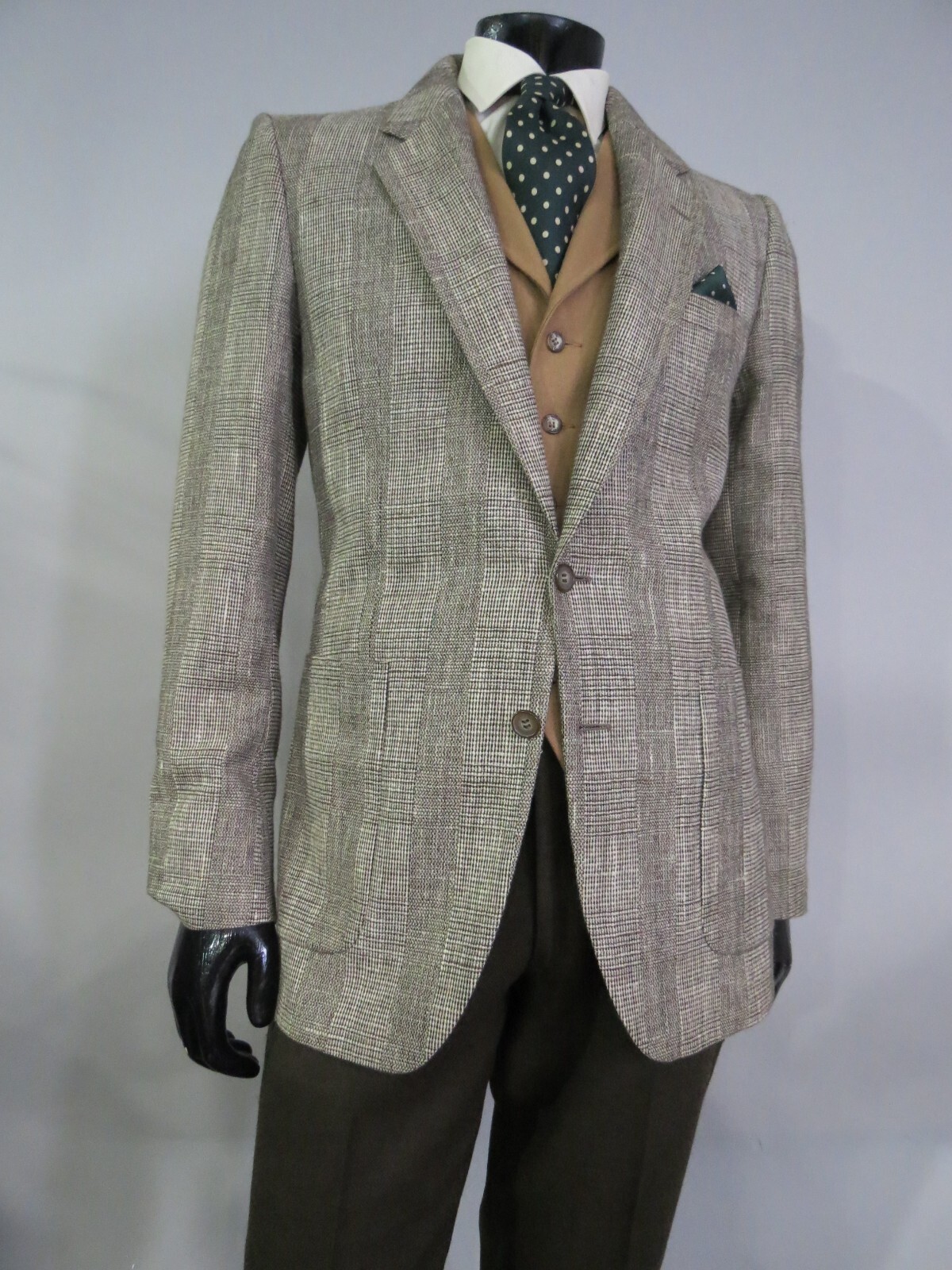 Cappotto sportivo vintage Yves Saint Laurent France tessuto tweed audace due bottoni 40 R