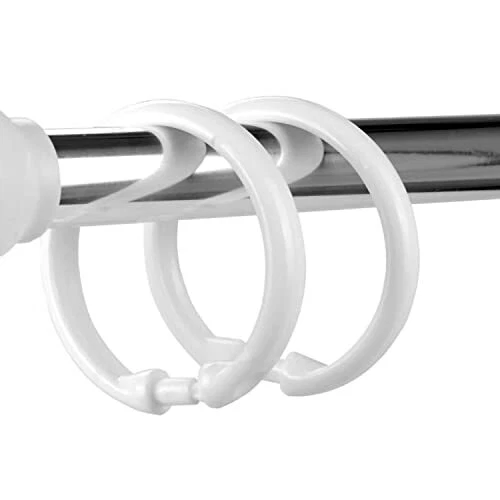 12x Ganchos de anillos de cortina de ducha de plástico para ducha de baño - Image 4 of 4