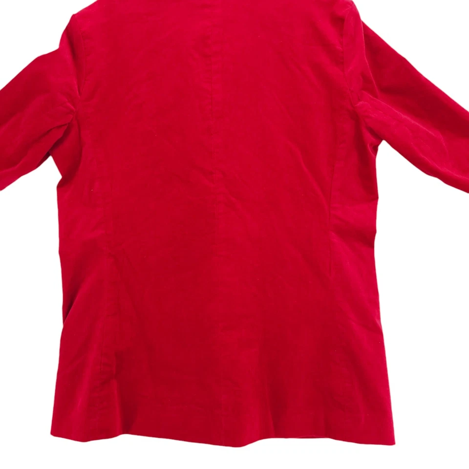 J. McLAUGHLIN Red Velvet Aubrey Blazer Jacket Equestrian Lining MEDIUM - Image 4 of 4