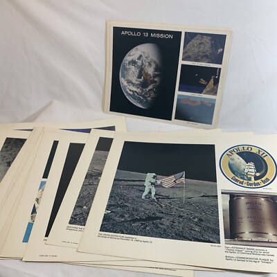 NASA Vintage Apollo 12 Pinpoint Landing On The Moon Picture Set Plus Others
