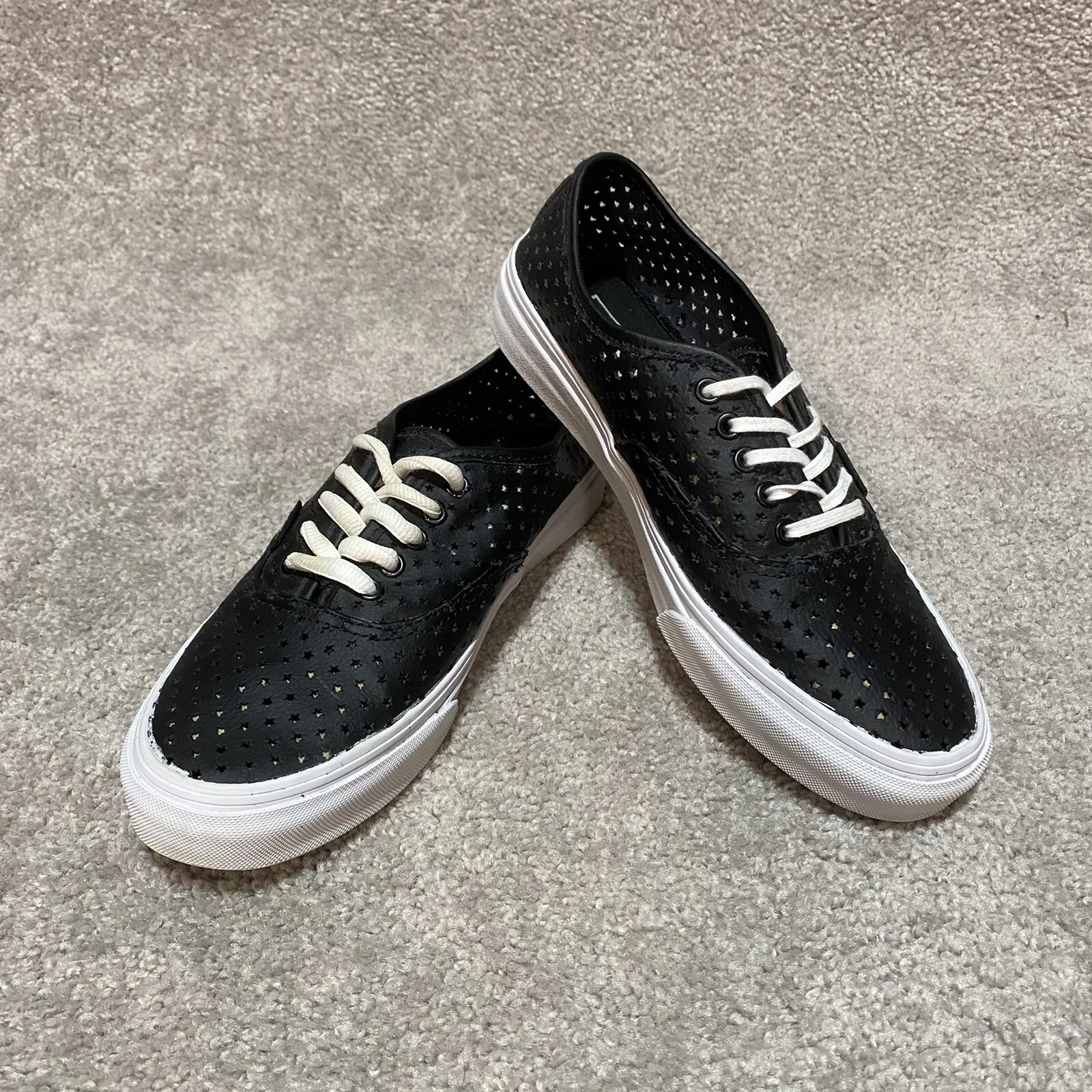 Scarpe stringate basse Vans nere stella stampate tagliate uomo taglia 7 donna taglia 8 5