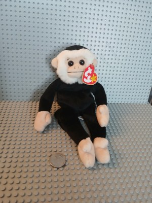 Vntg TY Beanie Baby Bean Bag - Mooch the Spider Monkey Black 10'' L 1999