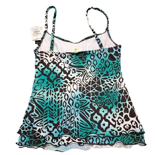 Leilani Damen Tankini Oberteil Tiermotiv blau Reise Urlaub Strand Oberteil Gr. 6 - Bild 2 von 9