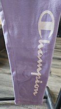 Champion Girls Leggings NEW w Tags Size Large Purple Lavender w White Logo