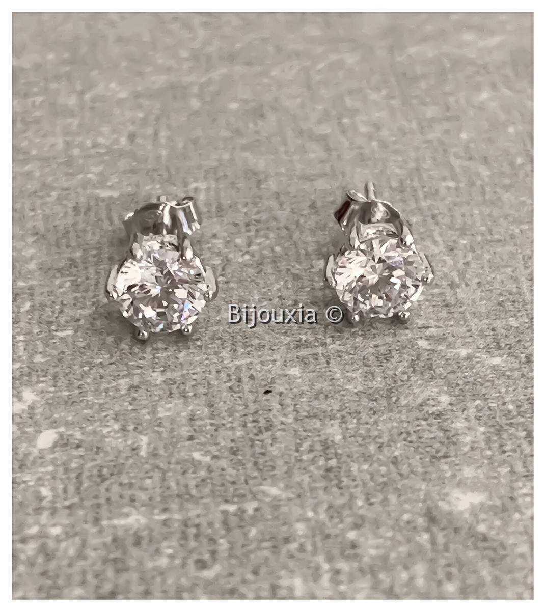 Boucles D'oreilles En Argent 925 Avec Zirconium Cubique 8mm - Bijoux Femme élégants