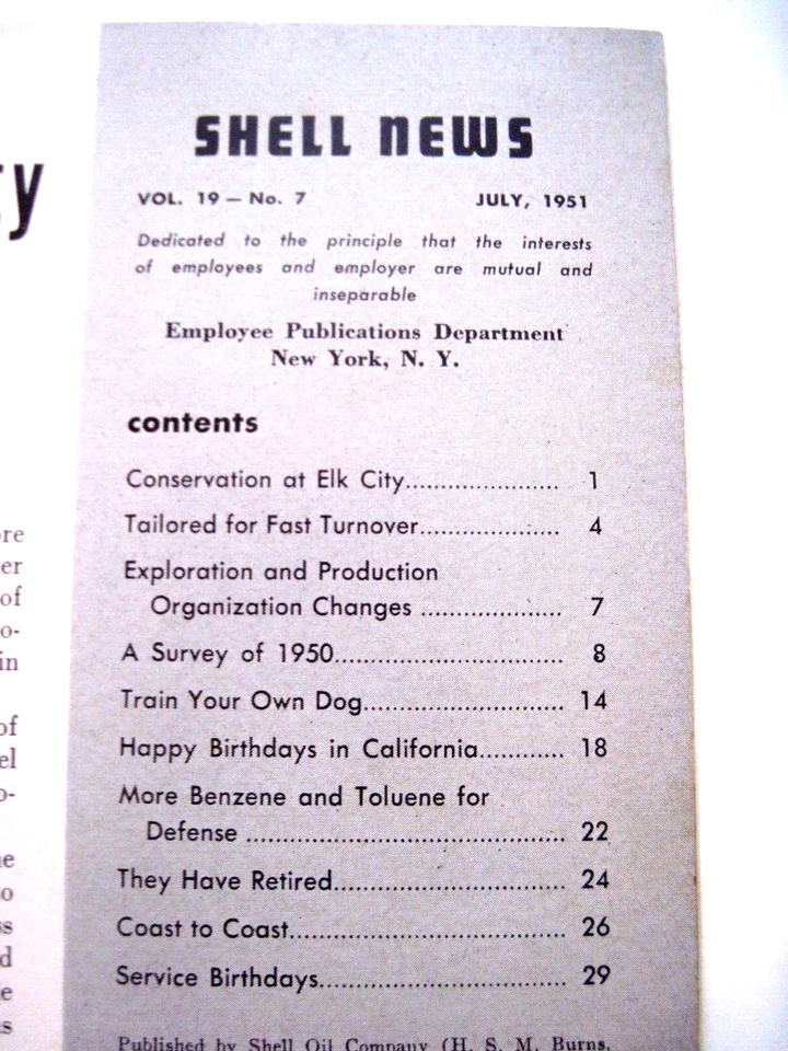 July 1951 Magazine "Shell News" w/ Lots of Names & Pictures of Employees * - Image 3 of 4
