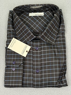 Luxury Equilibrio Shirt Mens 5XB Big Brown Long Sleeve Button Down Nevada NWT