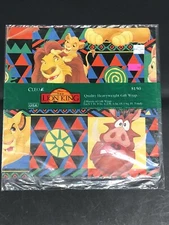 Vintage The Lion King Gift Wrap 2 Sheets, New Sealed!