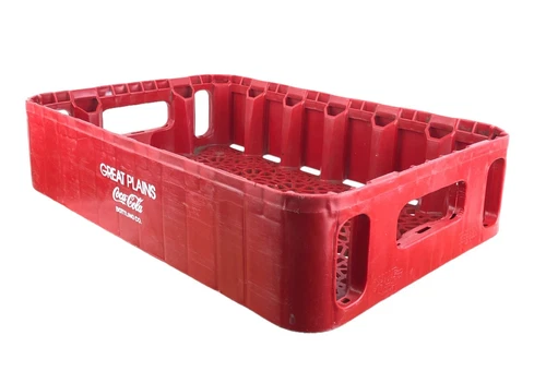 Vintage Red Plastic Great Plains Coke Coca-Cola Can Crate 18.5 x 12.5 x 4.5" Red
