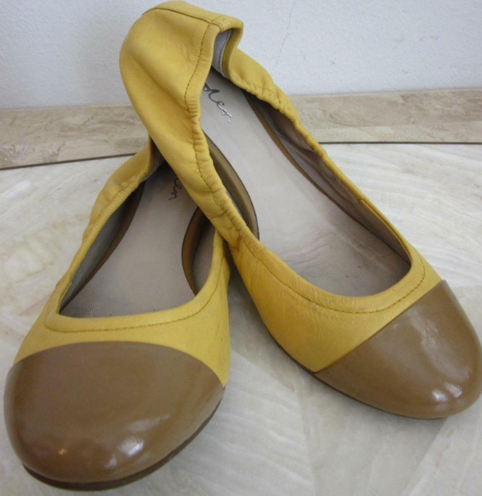 BODEN Mustard Yellow Leather Ballerina Flats with Pat… Gem