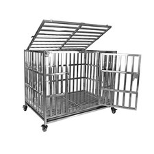 Confote 37" Heavy Duty Dog Kennel Pet Stainless Steel Crate Cage Stackable
