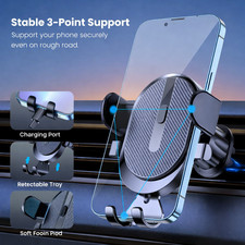 Car Phone Holder Mount, TOPK 2023 Upgrade Auto Locking Universal Phone Holder wi