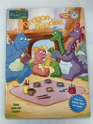 Vintage 2000 Dragon Tales Dragon Doodles Coloring Book Y2K CLEAN PAGES