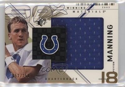2002 SPx Winning Materials Gold 52/250 Peyton Manning #WM-PM HOF 00rs