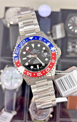 Mondia Icon Legend MS-223-SS-RDBL-OY Automatik GMT Uhr Neu