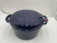 Staub 7-Quart Cast Iron Braise and Grill, Dark Blue