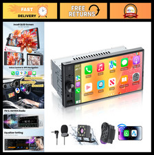 6.9" Single Din Car Stereo with Apple CarPlay, Android Auto, Bluetooth 5.3, 1080