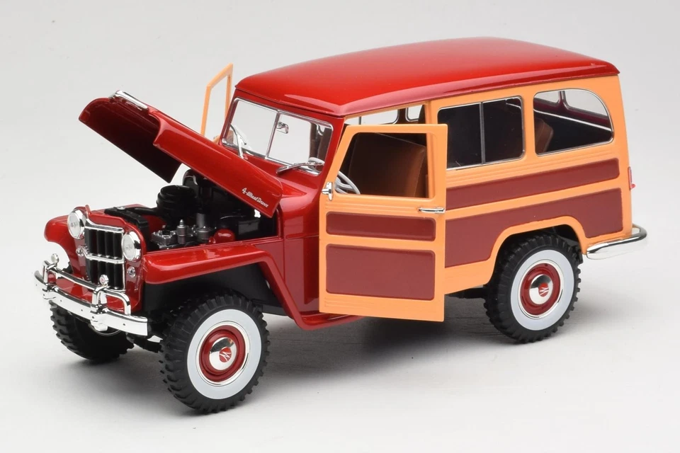 92858 Willys Jeep Station Wagon Red Road Signature 1:18 - Image 2 of 4