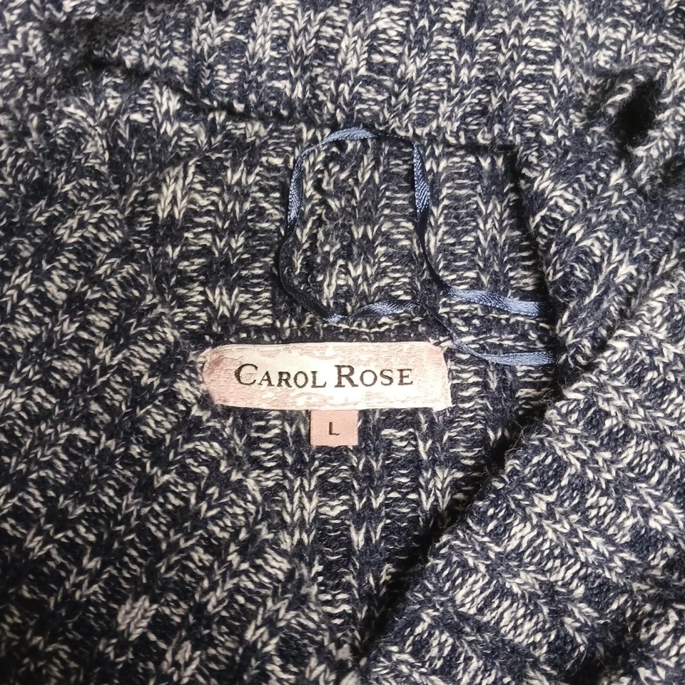 Suéter Carol Rose Negro Gris Tejido con Cable Con Capucha Dbl Botón Con Capucha Para Mujer Grande Foto 4 de 4