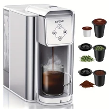 DUAL COFFEE MAKER Single Serve for Pods, K Cups & Grounds Tea Maker Brewer