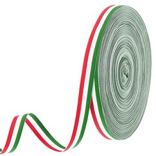 5/8" Red White Green Striped Grosgrain Ribbon, 55 Yard Polyester Stripe Ribbon