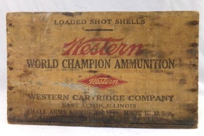 Western Super Shot Gun Shells Wood Ammo Crate Box