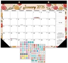 Desk Calendar 2026, With 2 sticker, 18 Month Calendar Running to June 2027-17" x