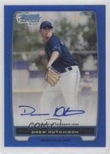 2012 Bowman Chrome Prospects Blue Refractor 131/150 Drew Hutchison Auto 0l9t