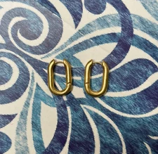 MADEWELL NWOT Carabiner Vintage Gold Medium Hoop Earrings NH227