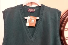 NWT! Vintage 80s Strawbridge & Clothier Mens Cotton Knit Vest Size LARGE% Cotton