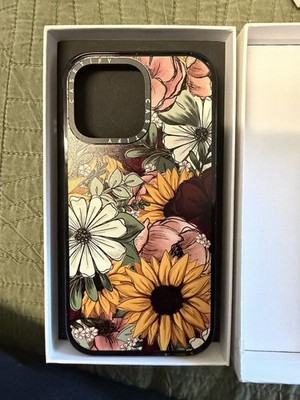 CASETIFY impact iPhone 14 Pro Max Case/ Floral Mix By KT S Canvases Glossy Black